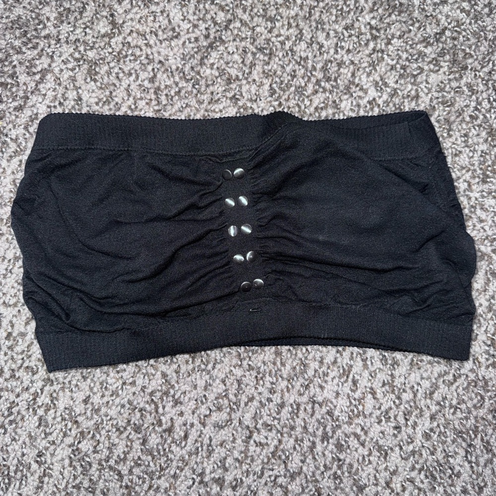 Candie's Black Ruched Bandeau Top